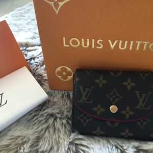 AUTHENTIC LOUIS VUITTON PF ARIANE WALLET MNG FUSCH